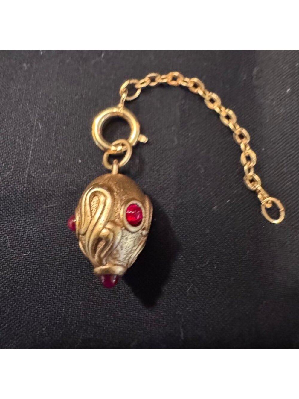 Joan Rivers Egg Shaped Red Crystal Charm With Extender 3" Length